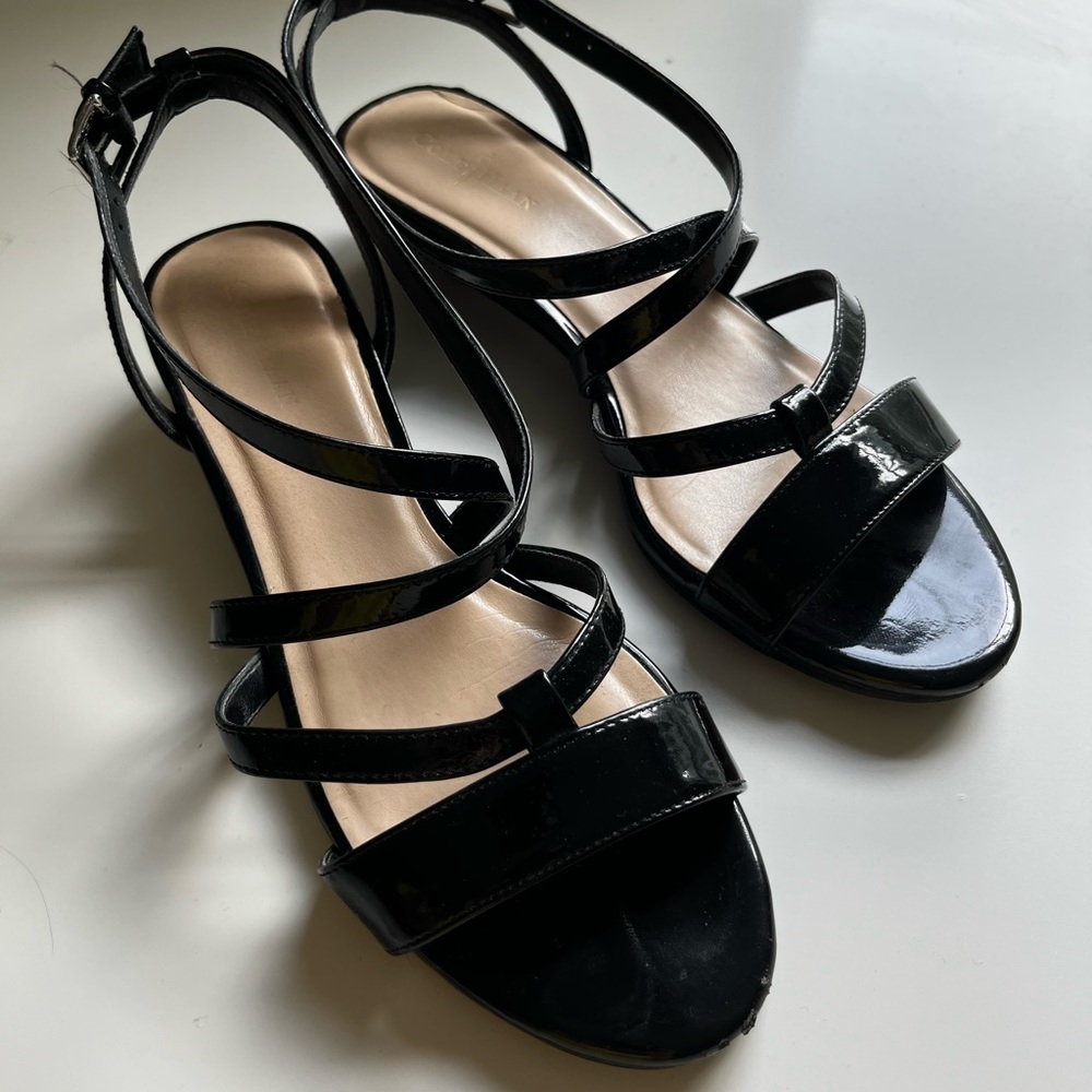 Cole Haan patent sandals